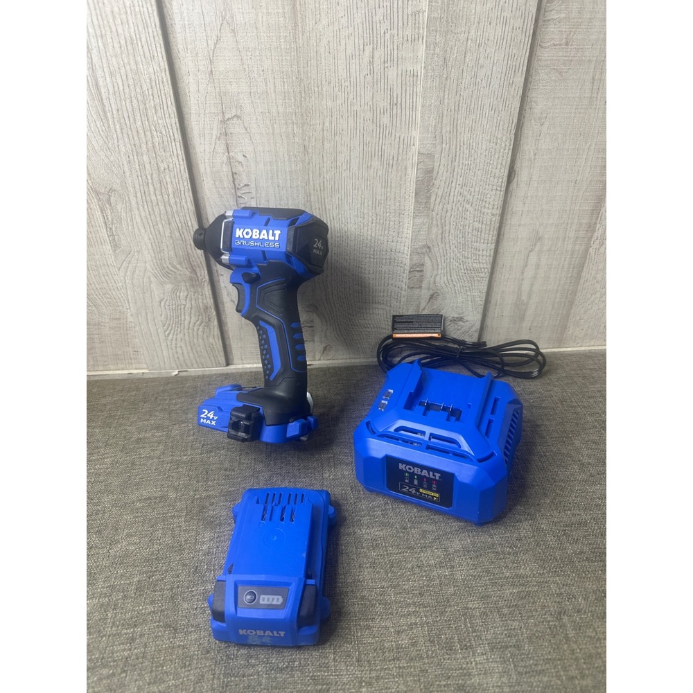 Kobalt 24V Max Brushless 1/4 in Impact Driver KID 124B-03 with Battery & Charger